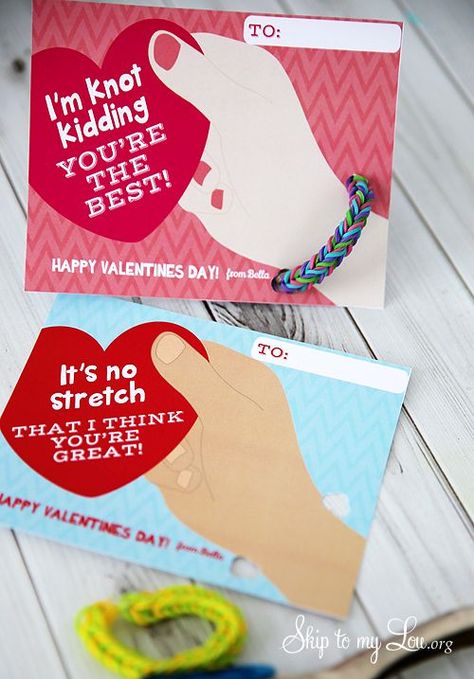 Kids Valentines Day Treats, Valentine's Printables, Rainbow Loom Bracelet, Bracelet Valentines, Owl Valentines, Valentines Bracelets, Rainbow Loom Bracelets, Valentines Printables Free, Loom Bracelet