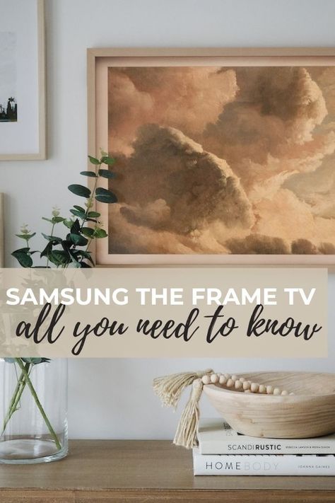 Tv As Painting, Tv Looks Like Painting, Frame Tv Decor Ideas, Tv Samsung Frame, Tv That Looks Like A Painting, The Frame Samsung Ideas, Art Tv Wall, House Amenities, Tv Painting