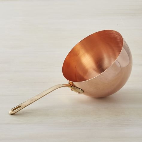 Mauviel Copper Zabaglione Pot | Williams Sonoma Copper Canisters, Marsala Wine, Copper Pans, Saucepans, Kids Pottery, Sauce Pot, Copper Bowl, Copper Pots, Classic Desserts