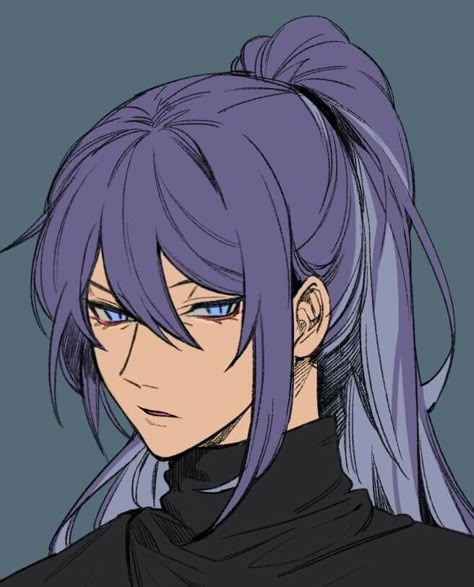 Purple Hair, Anime Character, Purple, Anime, Hair, Blue, Black