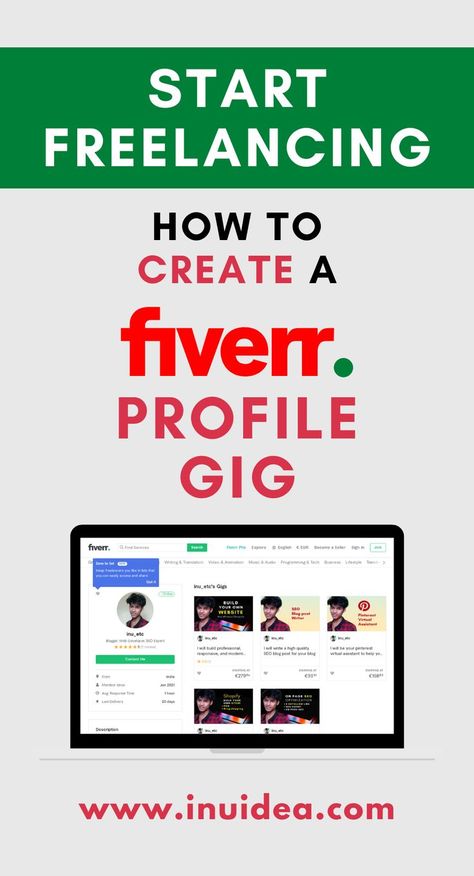 Start Freelancing - How to Create a Fiverr Profile and Gig Fiverr Profile, Icon Sets, Fiverr Gigs, Money Making Jobs, Financial Life Hacks, Amazing Life Hacks, Marketing Goals, Seo Website, Day By Day