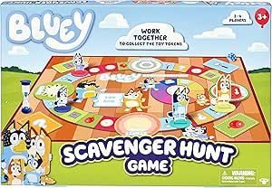 Bluey Scavenger Hunt Game, 2-4 players Bluey Scavenger Hunt, Bandit And Chilli, Candyland Board Game, Heeler Dog, Scavenger Hunt Games, Uno Card Game, Monster Games, Blue Heeler Dogs, Fun Questions