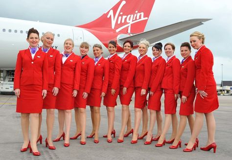 Virgin Airlines Virgin Airlines, Air Hostess Uniform, Airline Cabin Crew, Airline Uniforms, Flight Attendant Fashion, Flight Attendant Uniform, Flight Attendant Life, Virgin Atlantic, Intelligent Women