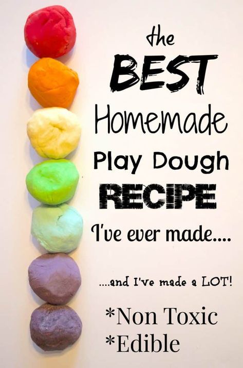 Homemade Play Dough Recipe, Play Dough Recipe, Homemade Playdough Recipe, Diy Edible, Rainbow Diy, Playdough Recipe, Diy Bebe, Homemade Playdough, Toddler Snacks