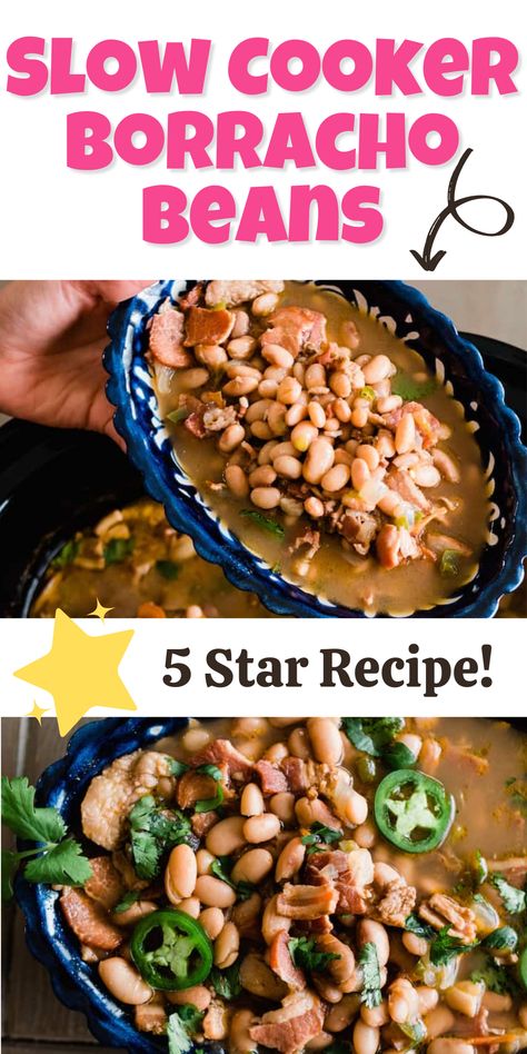 Slow Cooker Borracho Beans on a plate. Borracho Beans Instant Pot, Boracho Bean Recipe Crockpot, Borracho Beans Crockpot, Barracho Beans Crockpot, Boracho Bean Recipe Easy, Baracho Beans, Baracho Beans Recipe, Boracho Beans, Barracho Beans