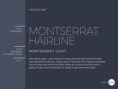 Best font combinations and typeface pairings guide - 25 Montserrat Font, Website Fonts, Business Fonts, Light Font, Font Combos, Script Typeface, Cocktails Bar, Font Combinations, Great Fonts