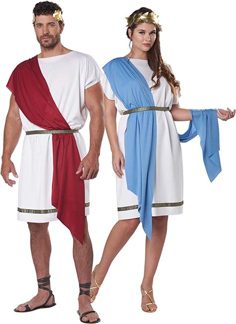 Toga Outfit, Roman Costumes, Gladiator Costumes, Toga Costume, Toga Party, Halloween Parejas, Greek Costume, Carnival Dress, California Costumes