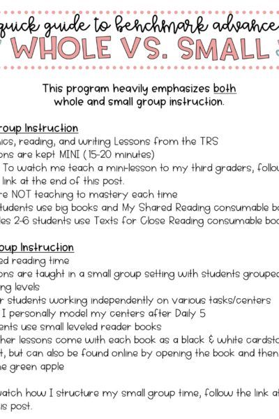 Quick Guide to Benchmark Advance: Whole vs. Small Group Instruction Benchmark Advance, Exit Slips, Small Group Reading, Small Group Instruction, Venn Diagram, Reading Groups, Writing Lessons, Fifth Grade, Quick Guide