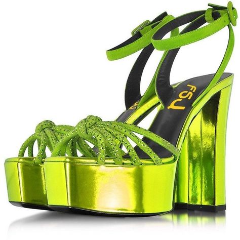 FSJ Women Sexy Open Toe Ankle Strap Sandals with Studded Chunky Heels... ($46) ❤ liked on Polyvore featuring shoes, sandals, wide ankle strap sandals, wide width shoes, studded sandals, ankle strap heel sandals and ankle wrap sandals Green Prom Heels, Chunky Heel Platform Sandals, Neon Shoes, Green Platform, Ankle Strap Chunky Heels, Green Prom, Ankle Strap Sandals Heels, Prom Heels, Ankle Wrap Sandals