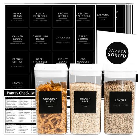 PRICES MAY VARY. 🫶 PICTURE PERFECT PANTRY: 180 Black Kitchen Labels for Containers to keep your food fresh and pantry tidy. 🫶 NO MESSY HANDWRITING: Congrats if you have good handwriting. We don't! That's why we designed our Pantry Labels Preprinted range for all your kitchen storage containers making pantry organization effortless and beautiful! 🫶 NO PLACE IS SAFE FROM BEING SORTED: Continue the Black Minimalist Labels Organization vibe with matching organizing labels including Spice Labels, Labels For Storage Bins, Black Pantry, Labels For Organizing, Kitchen Pantry Labels, Syrup Labels, Labels For Jars, Canister Labels, Laundry Labels, Jars Kitchen