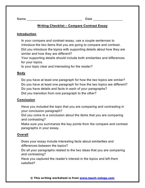 Compare & Contrast Checklist How To Write A Compare And Contrast Essay, Compare And Contrast Essay Outline, Compare And Contrast Essay Examples, Compare And Contrast Paragraph, History Essay Outline, Compare Contrast Essay, Essay Checker, Compare And Contrast Essay, Essay Generator