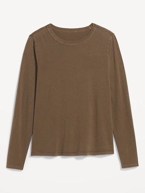 EveryWear Long-Sleeve T-Shirt for Women | Old Navy Juliet Costume, Snazzy Outfits, Comfy Long Sleeve Shirts, Full Wardrobe, College Shopping, Basic Long Sleeve Shirt, Brown Long Sleeve Shirt, Womens Thermal, Athleisure Tops