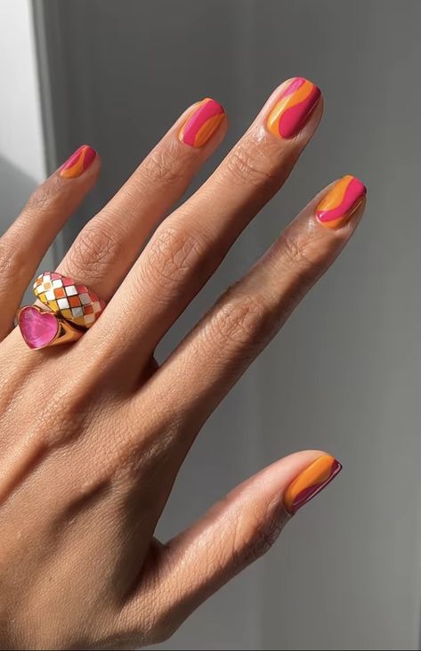 Winter Nails Art Designs, Orange And Pink Nails, Trendy Winter Nails, Winter Nails Art, Painting Halloween, Nails Art Designs, Nails Inspired, Art Designs Ideas, Face Painting Halloween