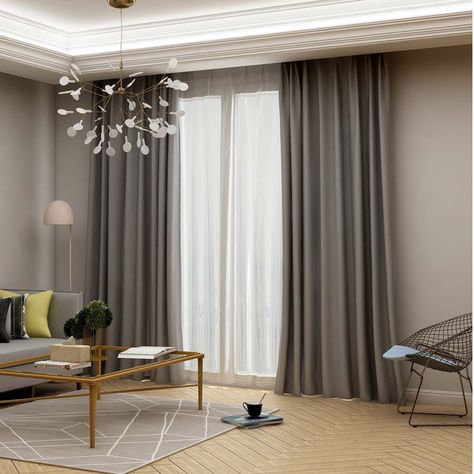 This solid grey blackout curtain is made of polyester fiber fabric, it has 99% shading rate and it's suitable for living room, bedroom, study and so on. Curtain Living Room, Curtains Living Room Modern, Grey Blackout Curtains, Interior Design Per La Casa, Living Room Decor Curtains, Luxury Curtains, Cool Curtains, Grey Curtains, Curtains Living