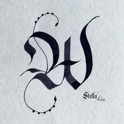 Stellating on Instagram: "Gothic Capital W of my Ikebana collection #cmalphabet_day23 #calligraphymasterschallenges21" W Calligraphy, Creative Lettering, Letter W, Ikebana, Calligraphy, On Instagram, Quick Saves, Instagram