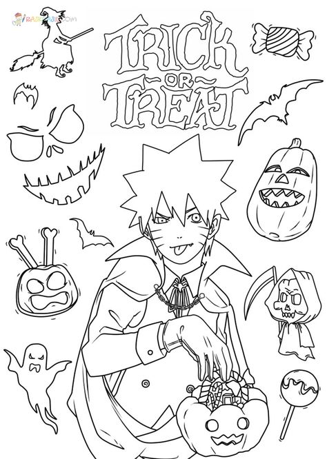 Naruto Coloring Pages Naruto Coloring Pages, Naruto Halloween, Naruto Coloring, Halloween Imagem, Naruto Sakura, Anime Halloween, Halloween Coloring Pages, Popular Anime, Halloween Coloring