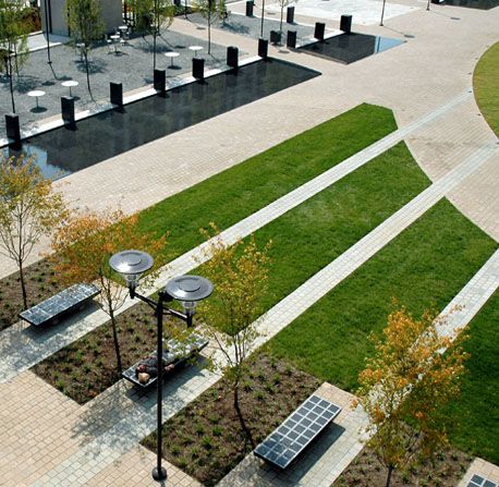 Hospital Landscape, Roof Garden Plants, Campus Landscape Design, Landscape Plaza, Campus Landscape, Landscape And Urbanism Architecture, Plaza Design, Urban Landscape Design, Olympic Park