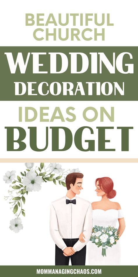 Your big day is fast approaching, and you know what that means: planning, planning, planning!  Most brides-to-be dream of a fairytale wedding with romance, elegance, and sophistication in the air. But not everyone has the budget to achieve that. Minimalist Church Wedding Decor, Church Alter Wedding Decorations, Wedding Ceremony Ideas Church, Simple Wedding Ideas On A Budget, Catholic Church Wedding Decorations, Chapel Wedding Decorations, Simple Church Wedding Decorations, Wedding Ideas Church, Small Church Wedding