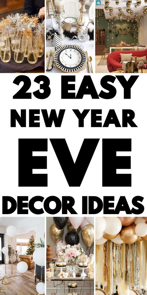 Ring in 2025 with stunning New Year’s Eve decorations! From glamorous party setups and outdoor lights to festive home decor, these ideas are perfect for any celebration. Create a magical atmosphere to welcome the new year in style! 🌟🎊 #NewYearsEve2025 #PartyDecor #FestiveCelebrations New Years Eve Party Ideas Decorations Diy, Outdoor New Years Eve Party Ideas, Diy New Years Eve Decorations Easy, New Year’s Eve Party At Home Decorations, Disco Ball Centerpiece, Silver Streamers, Diy New Years Eve Decorations, New Year Home Decor Ideas, Balloon Archway