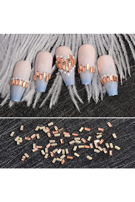 BAIYIYI Nail Art Rhinestones Mini Rectangle Flat Back Crystal Glass Rhinestones Long Strip Gems Diamond 2x4mm Small Sizes Rhinestones Decorations Creative DIY Nail Art Craft Jewelry,Champagne Gem Diamonds, Diy Nail Art, Craft Jewelry, Nail Art Rhinestones, Nail Art Diy, Diy Nails, Art Craft, Fashion Nails, Crystal Glass