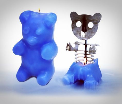 Bear Skeleton, Skeleton Candle, Table Halloween, Bear Candle, Green Candle, Blue Candles, Designer Candles, Best Candles, Cool Inventions