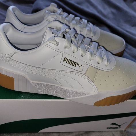 Sold Out On Puma Website Brand New Never Worn Women's Puma Cali Exotic Size: Us 9 1/2 Color: Puma White-Kaki Gum Boarders Puma Shoes Women, Puma Cali, Puma White, Puma Shoes, Pumas Shoes, 2 Colours, Cali, Gum, Women Shoes