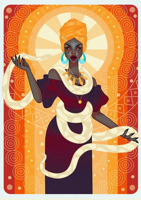 New Orleans voodoo art Voodoo Art Illustration, Voodoo Illustration, Voodoo Room, Voodoo Woman, Haitian Voodoo, Haitian Vodou, Blk Art, Voodoo Queen, Voodoo Art