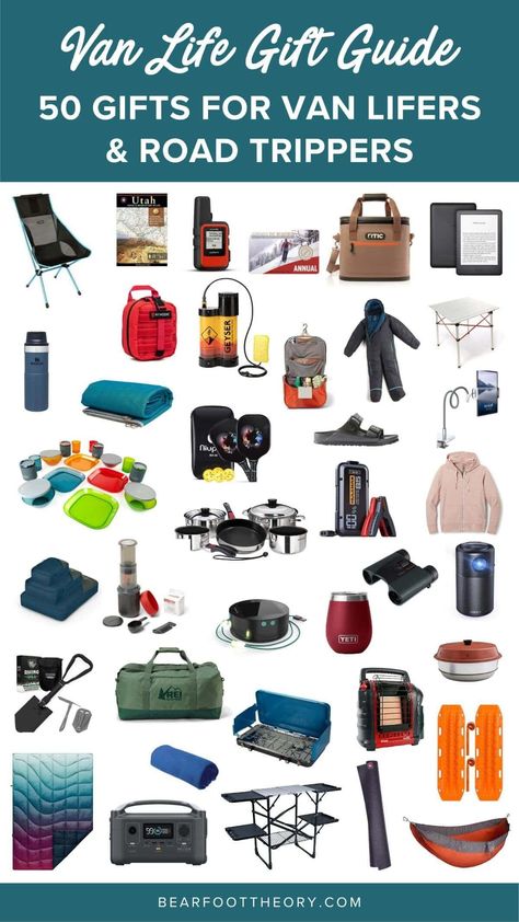 Discover the best gifts for van lifers with this gift guide featuring awesome gear and essentials for life on the road whether you're a digital nomad or weekend warrior. Trip Packing, Outdoor Adventure Gear, Holiday Gift List, Digital Nomad Life, Vehicle Accessories, Travel And Adventure, Adventure Holiday, Packing Checklist, Adventure Gifts