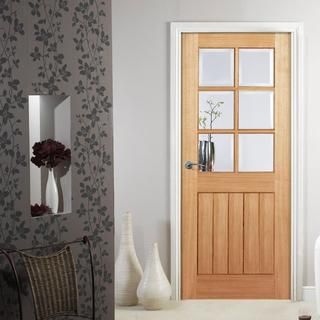 Wood Door With Glass, Interior Doors With Glass Panels, Interior Doors With Glass, Buy Front Door, Doors With Glass Panels, Internal Oak Doors, Oak Interior Doors, Oak Interior, Barn Style Sliding Doors