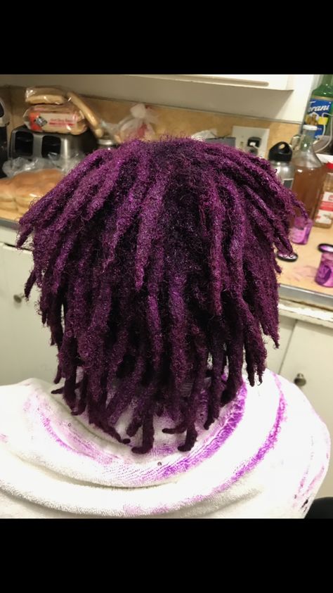 Plum locs Plum Colored Locs, Plum Locs Black Women, Dark Purple Locs Black Women, Dark Purple Dreads, Dark Purple Locs, Purple Locs Black Women, Coloring Locs, Plum Hair Dye, Purple Locs