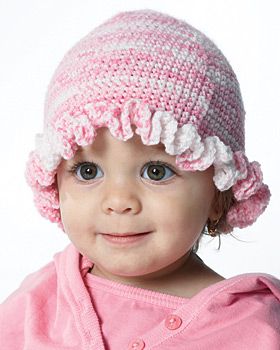 Baby Ruffle Crochet Hat Kids Hats Patterns, Ruffle Hat, Crochet Kids Hats, Crochet Ruffle, Crochet Hats Free Pattern, Crochet Cap, Crochet Girls, Crochet Baby Hats, Crochet Hat Pattern