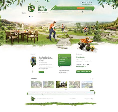 GreenRabbit Gardens on Behance Agro Website Design, Farm Website Design Inspiration, Gardening Website Design, Farm Website Design, Gardening Website, Farm Website, Low Maintenance Garden Design, Gardening Services, Banner Design Layout