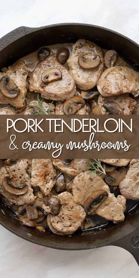 These juicy pork medallions are pan-seared to perfection and served in a creamy mushroom sauce. It's a delicious keto dinner recipe that's easy enough for a weeknight and elegant enough for a special occasion. So tender and flavorful! Pork Tenderloin And Mushrooms, Keto Meats, Pork Medallion Recipes, Keto Entrees, Keto Dinner Recipe, Mushroom Wine Sauce, Mushroom Cream Sauce, Parmesan Crusted Pork Chops, Gluten Free Entrees