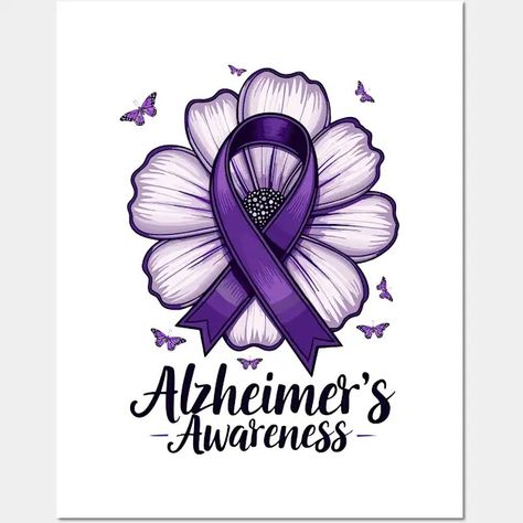 Sunflower Alzheimer's Awareness Month - Alzheimers Awareness - Posters and Art Prints | TeePublic Alzheimer's Awareness, Alzheimers Awareness, Awareness Poster, Awareness Ribbon, Alzheimers, Awareness Ribbons, Vinyl Projects, A Flower, Flower Design