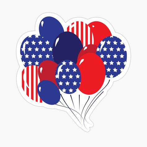 Get my art printed on awesome products. Support me at Redbubble #RBandME: https://www.redbubble.com/i/sticker/USA-Balloons-Patriotic-Colors-by-AstraDesign/50222629.EJUG5?asc=u 4th Of July Stickers, July Stickers, Note Books, Plastic Stickers, Personalized Water Bottles, Coloring Stickers, Transparent Stickers, Cut Outs, Fourth Of July