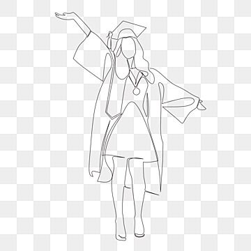 Achievement Drawing, Graduation Line Art, Graduation Drawing, Drawing Man, Wing Drawing, Abstract Line Drawing, Graduation Images, Man Drawing, Drawing Png