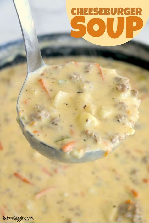 Slow Cooker Cheeseburger Soup 12 Tomatoes, Instapot Cheeseburger Soup Recipes, Cheesey Hamburger Soup, Cheeseburger Soup With Rice, Soup Recipes Using Hamburger, Cheeseburger Soup With Frozen Hashbrowns, Extra Creamy Cheeseburger Soup, Cheeseburg Chowder, Easy Cheeseburger Soup With Hashbrowns