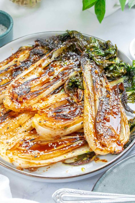 Baby Bokchoy Sidedish Roasted, Book Chop Recipes, Bokchoy Healthy Recipe, Bokchoy Sidedish, Bock Choy Recipes, Book Choy, Side Foods, Vegetarian Pot Pie, Cheesy Pasta Bake