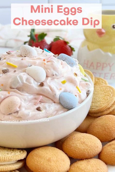 Easy Dessert Dips, Cheesecake Dip Recipe, Cadbury Mini Eggs, Easter Cheesecake, Easy Easter Treats, Dessert Dip, Cheesecake Dip, Easy Treat, Dessert Dips