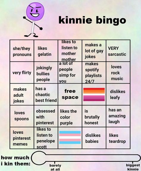 template by @strawberrymilkxoxo Osc Kinnie Bingo, Bfb Kinnie Bingo, Object Show Kinnie Bingo, Bfdi Kinnie Bingo, Best Friend Jokes, Friend Jokes, Bingo Sheets, Bingo Template, Sarcastic Jokes