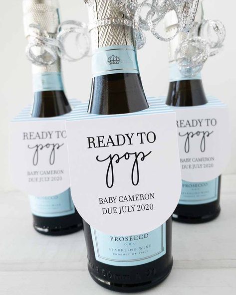 Ready to pop! Add a touch of elegance to your baby shower with these adorable mini bottle tags. #babyshower #babyshowerfun #babyshowerideas #babyshowerfavors #babyshowerfood #babyshowerflow #babymaking #baby #babyfever #popthebubbly #readytopop #shesabouttopop #partydecorations #partyplanner #partyideas #champagne #champagnefavors #favors #showerfavors #babyboy #babygirl #winefavors Poppin Bottles Baby, Baby Baker, Champagne Favors, Wine Favors, Baby Shower Favours For Guests, Baby Shower Gifts For Guests, Stag Night, Poppin Bottles, Pop Baby Showers