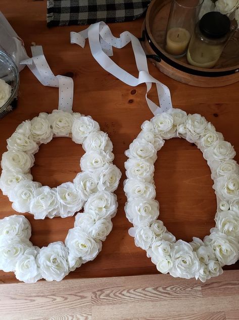 For my grandmother's 90th birthday party 85th Birthday Party Ideas, 90th Birthday Party Theme, 90th Birthday Party Decorations, Grandmas Birthday Party, 80th Birthday Party Decorations, 90th Birthday Decorations, 90th Birthday Party, 94th Birthday, 80th Birthday Decorations