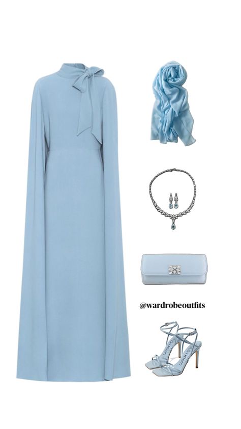 Baby blue maxi dress, baby blue, dress, dormal dress Hijabi Formal, Blue Hijab Dress, Estilo Hijab, Baby Blue Dress, Modest Casual Outfits, Hijab Trends, Hijabi Fashion Casual, Mode Abaya, Elegant Dresses Classy