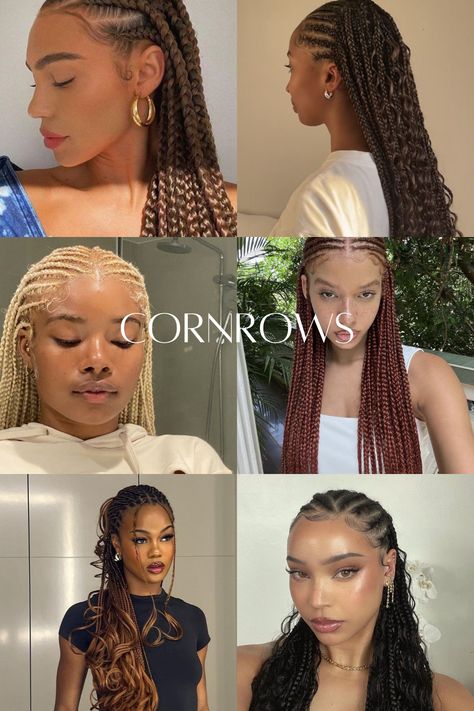 Ayra Starr Cornrows, Crown Rows Braids, 10 Cornrows Braids For Black Women, C4 Hair, Goddess Braids Cornrows, Goddess Cornrows, Goddess Braids Updo, Side Cornrows, Cornrows Braids For Black Women