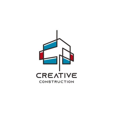 icono de logotipo de construcción de edificio minimalista con diseño simple Transport Logo, Construction Logo, Graphic Arts, 로고 디자인, Logo Icons, Logo Templates, Crab, Adobe Illustrator, Logo Design