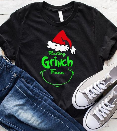 Resting Grinch Face T-Shirt Grinch Crewneck, Resting Grinch Face, Funny Grinch, Grinch T Shirt, Grinch Shirt, Grinch Shirts, Grinch Face, Movie Tees, Santa Shirts