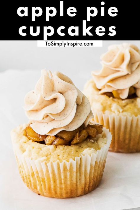 Apple Pie Filling Cupcakes, Pie Flavored Cupcakes, Interesting Cupcake Flavors, Apple Pie Cupcakes With Cake Mix Boxes, Apple Filled Cupcakes, Specialty Cupcake Flavors, Stuffed Cupcakes Ideas, Unique Cupcake Ideas, Fun Cupcake Flavors