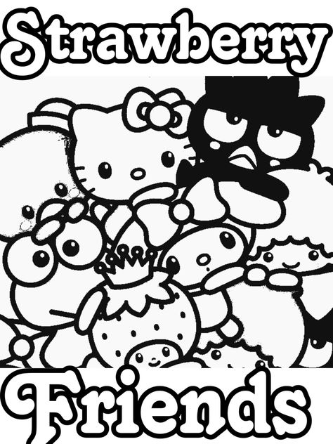 #MyMelody #Sanrio #Keroppi #StrawberryKing #aesthetic #Pompurin #Cinnamoroll #Tuxedosam #SanrioCharacters #coloring #coloringforadults #coloringpagesforkids #Sanriocoloring Sanrio Characters Black And White, Hello Kitty And Friends Coloring Pages, Sanrio Black And White, Coloring Pages Sanrio, Sanrio Coloring Pages, Sanrio Coloring, Hello Kitty Coloring Pages, Kitty Coloring Pages, Sun Coloring Pages