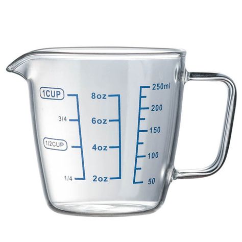 Whether you're a chef or baker, or looking for a practical gift for someone who loves to cook, these easy to pour from, glass measuring cup pitchers add precision and ease to kitchen projects. Available in one cup and two cup sizes, with blue lines and text displayed on both sides of the cup, you'll easily be able to accurately measure in ounces, cups, or milliliter measurements. These premium reinforced food grade glass measuring cups can be used for dry or wet ingredients and are dishwasher sa Glass Measuring Cup, Coffee Games, Liquid Measuring Cup, Heat Resistant Glass, Milk Cup, Measuring Cup, Coffee Milk, Kitchen Baking, Milk Jug