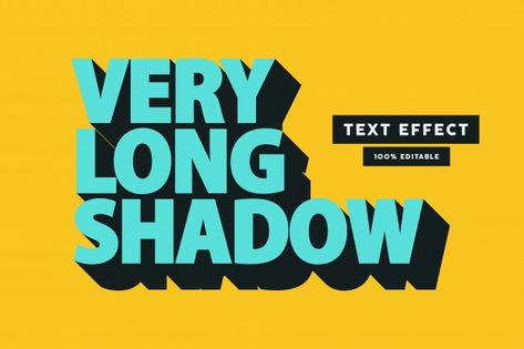 Long Shadow Typography, Long Shadow Text, Shadow Font, Tshirt Graphics, Graffiti Text, Comic Text, Brochure Inspiration, Retro Text, Word Poster